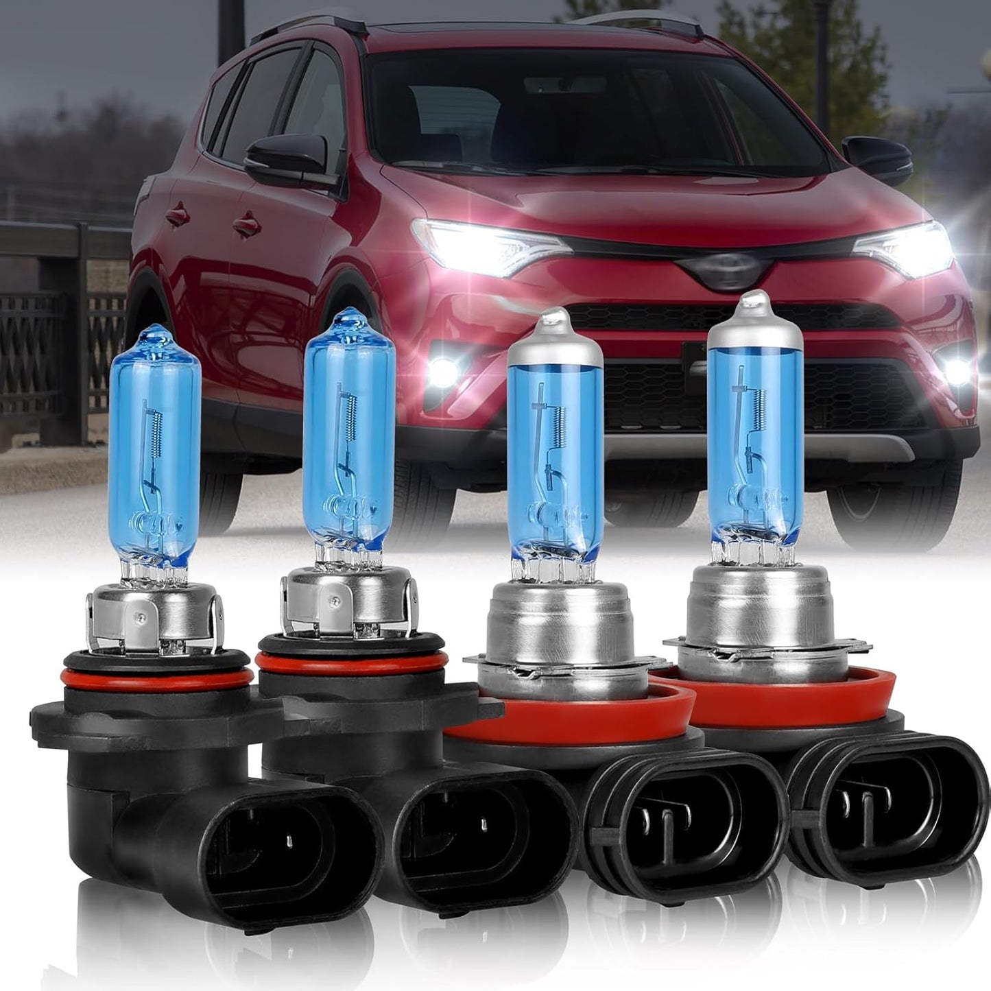 Fit 2016-2018 Toyota RAV4 Headlight Bulbs 300% Brighter Halogen