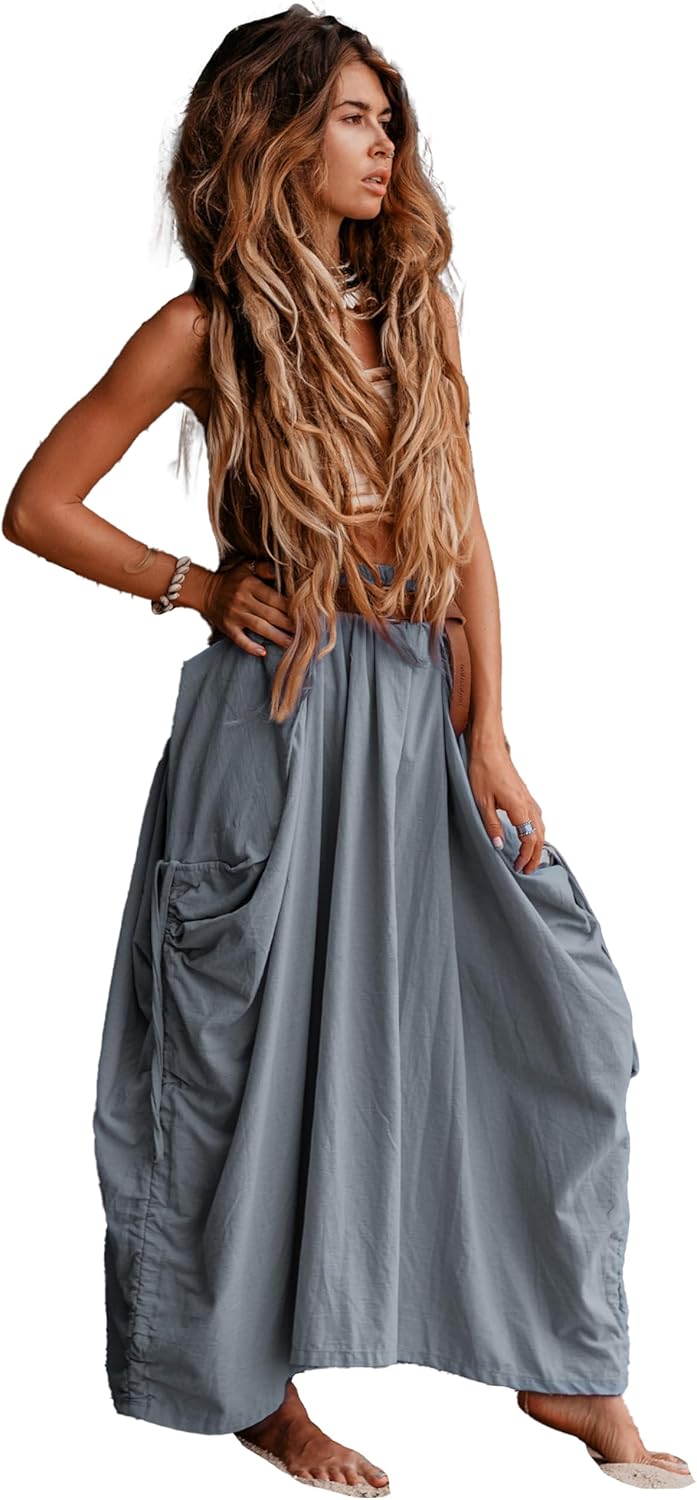 Women's Maxi Boho Skirt with Pockets - Organic Cotton Comfort