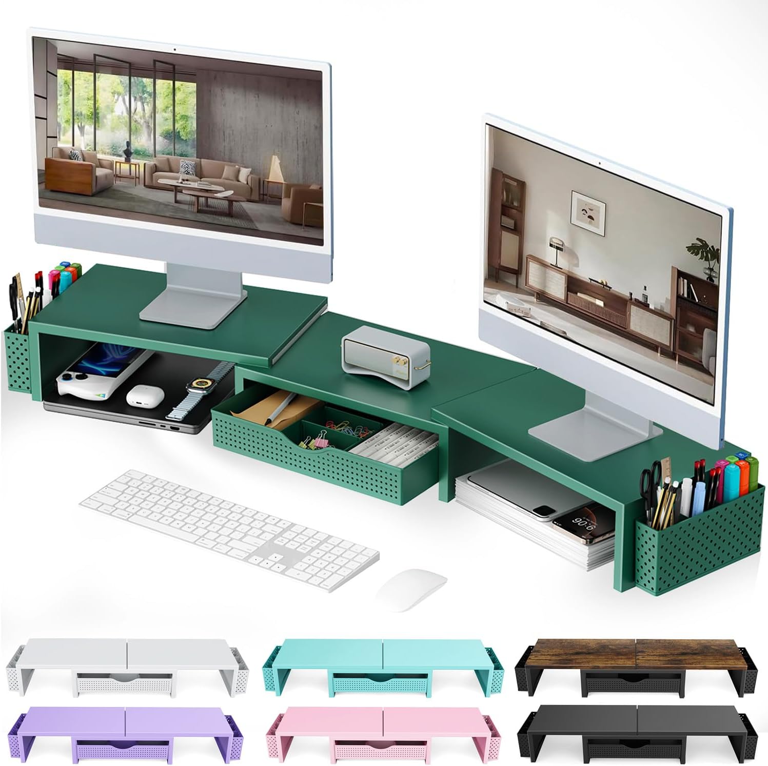 Gianotter Dual Monitor Stand Riser for Desk Organization