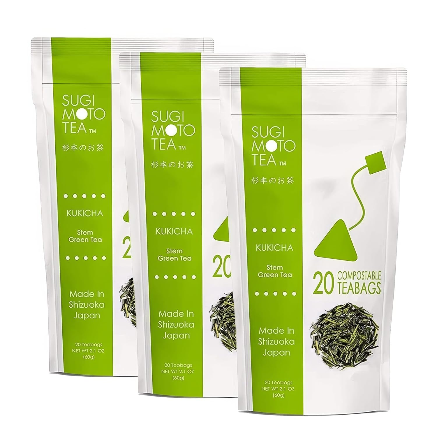 Japanese Kukicha Stem Green Tea Bags - Relaxing Flavor Pack