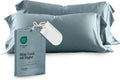 Queen Tencel Eucalyptus Pillowcases Set of 2 - Basalt Blue Cooling
