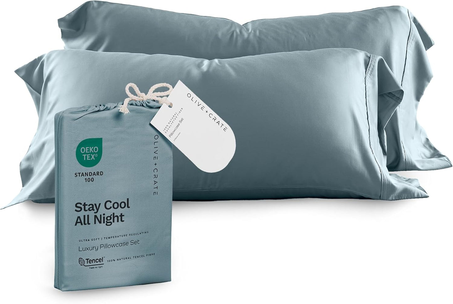 Tencel Eucalyptus Pillowcases for Hot Sleepers - Queen Set