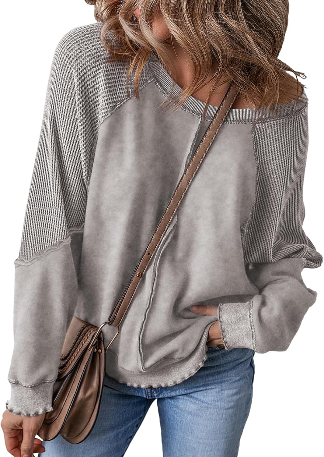 SHEWIN Womens Oversized Off The Shoulder Sweatshirt for Style