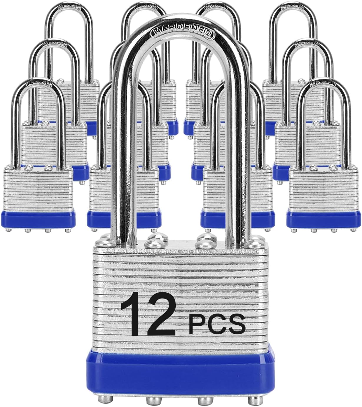 Keyed Alike Padlocks with Same Key - 12 Pcs Heavy Duty Locks