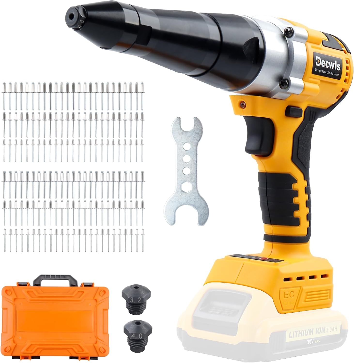 Cordless Rivet Gun Electric Tool with Brushless Motor for Precision