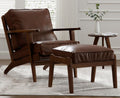 Kmax Brown PU Leather Accent Chair Set - Comfy Leisure Style!