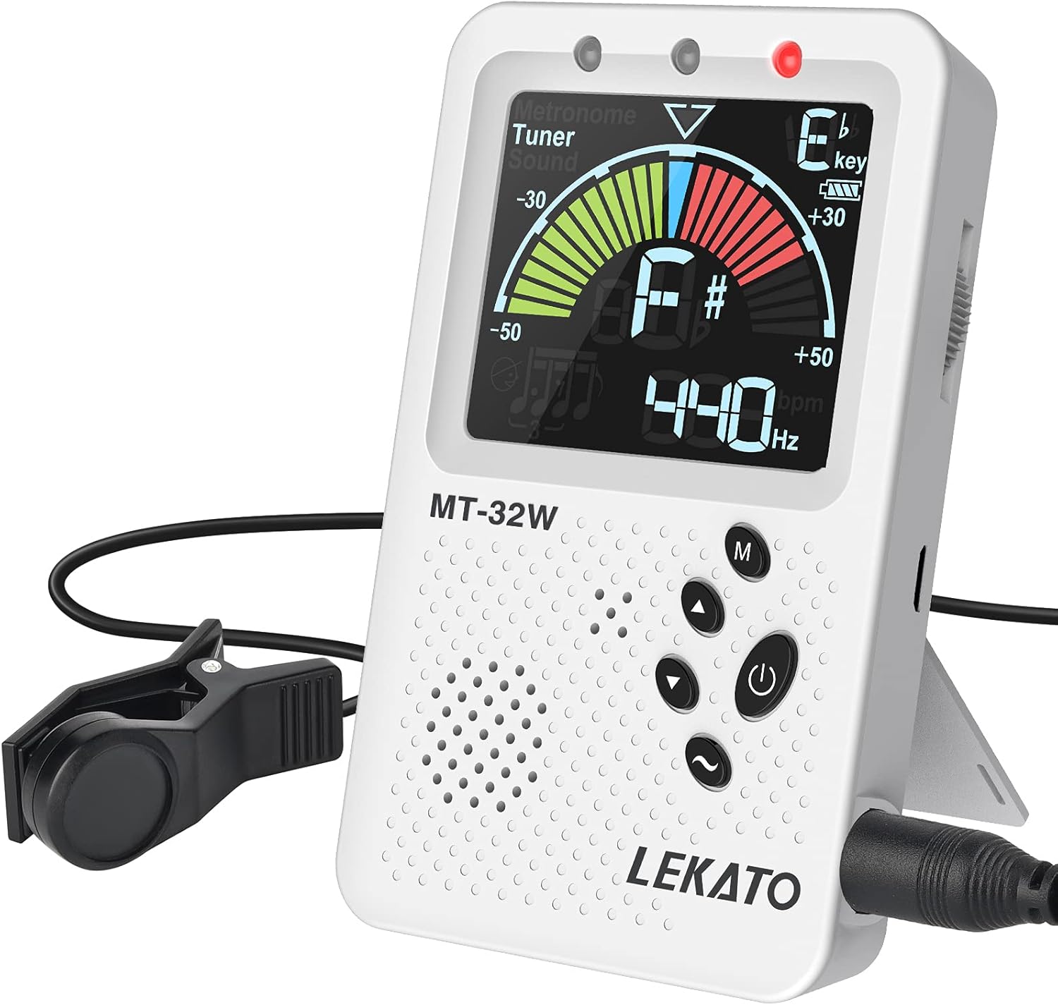 LEKATO Rechargeable 3-in-1 Metronome - Vocal Count & Tuner for All Instruments