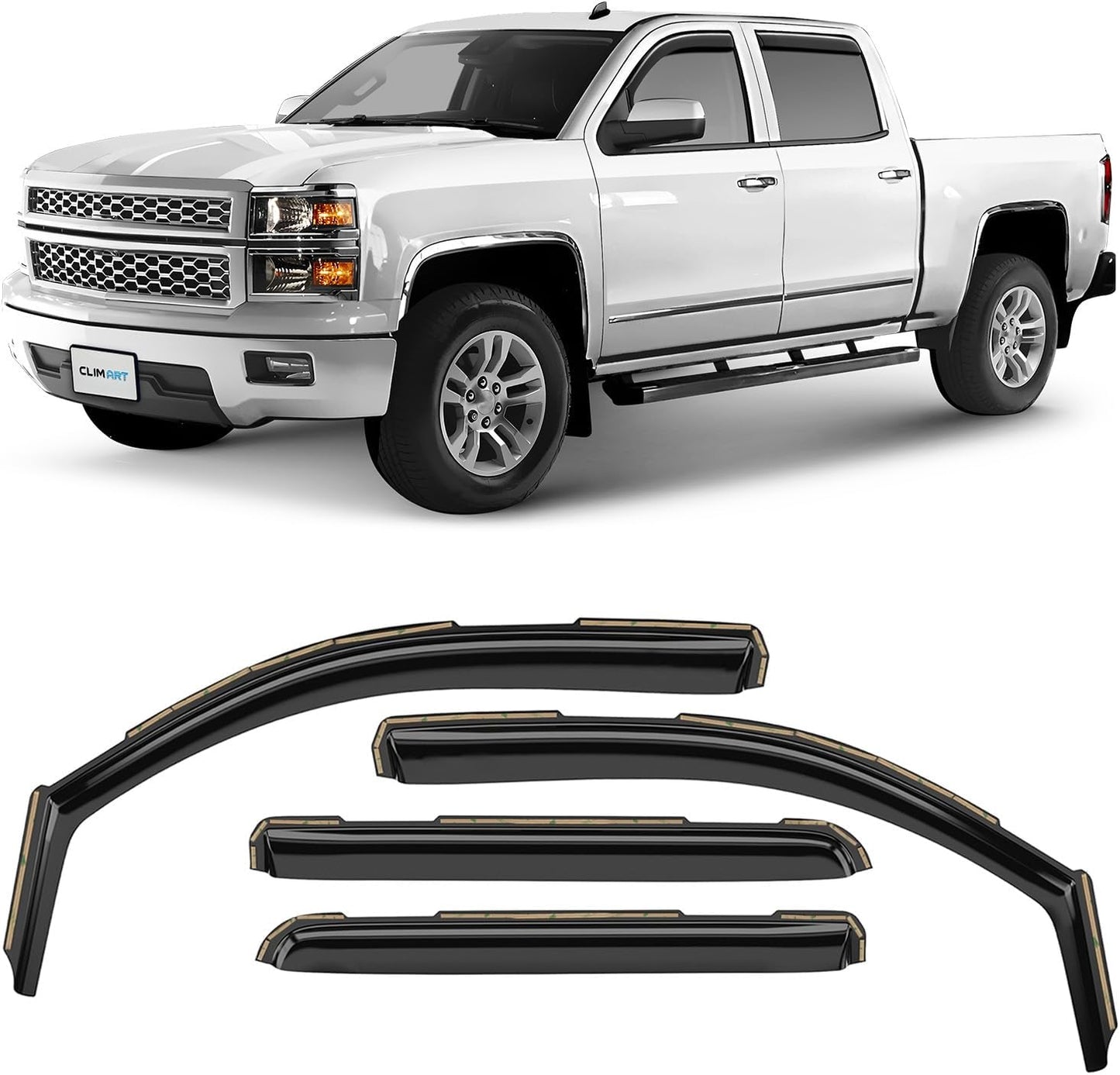 CLIM ART In-Channel Rain Guards for Chevrolet Silverado 2014-2018