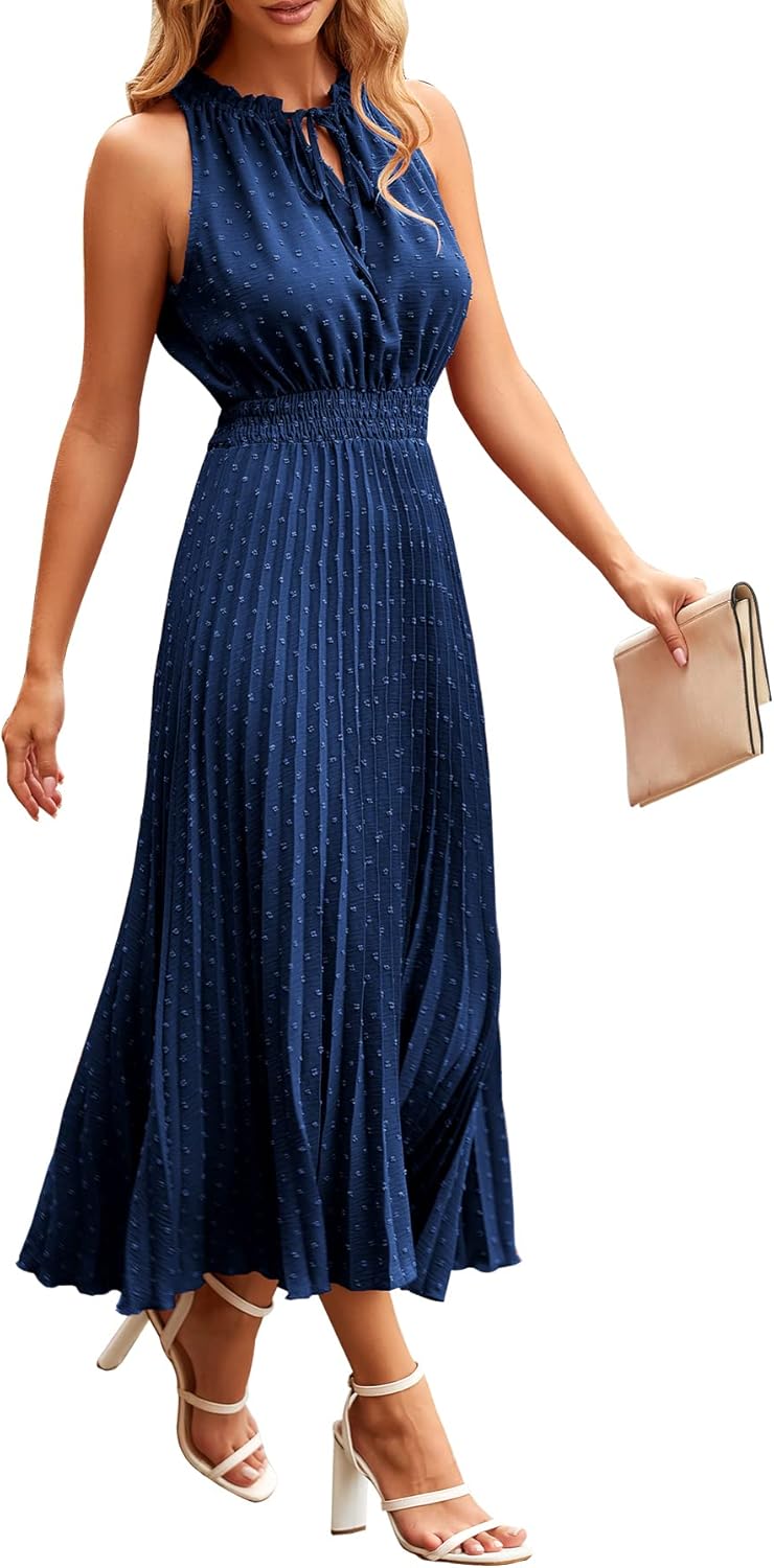 PRETTYGARDEN Women's Midi Summer Dress for Casual Beach Wear