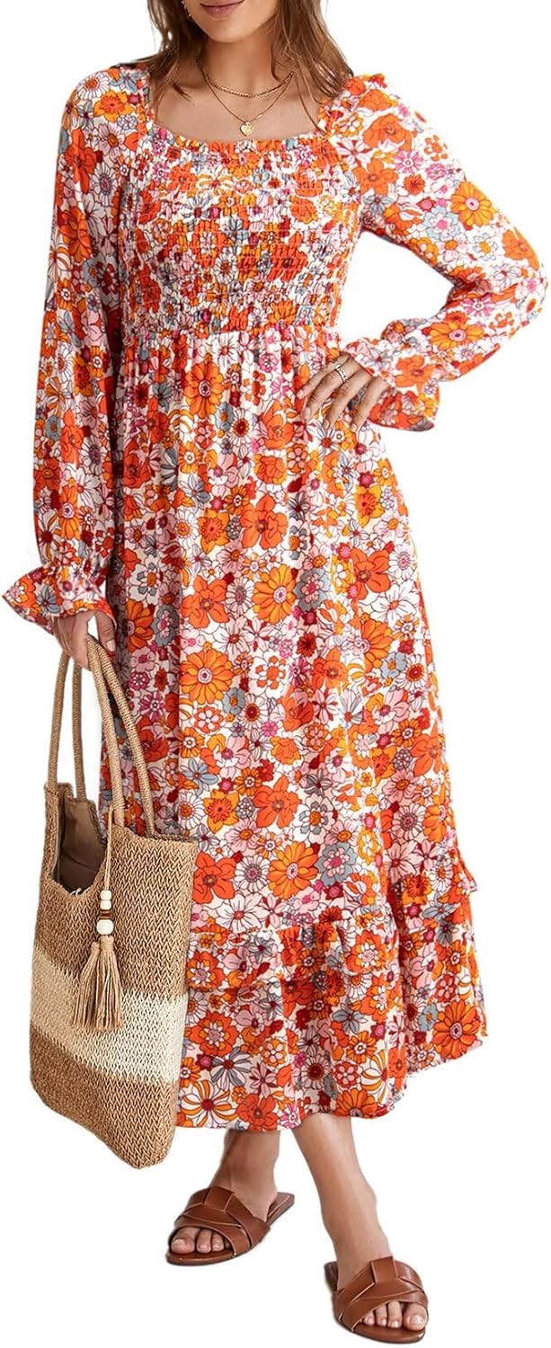 Dokotoo Boho Dresses for Women 2025 Floral Maxi Dress