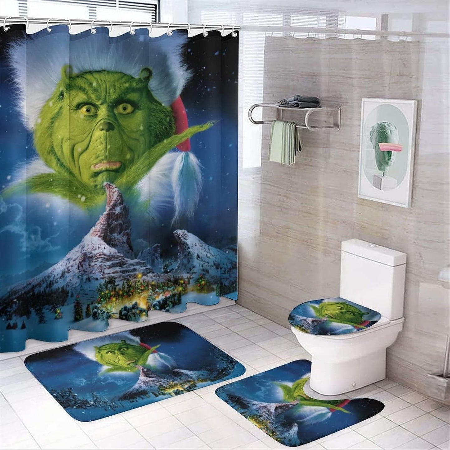 MINUNO Christmas Bathroom Set - 4 Pcs Deluxe Bundle