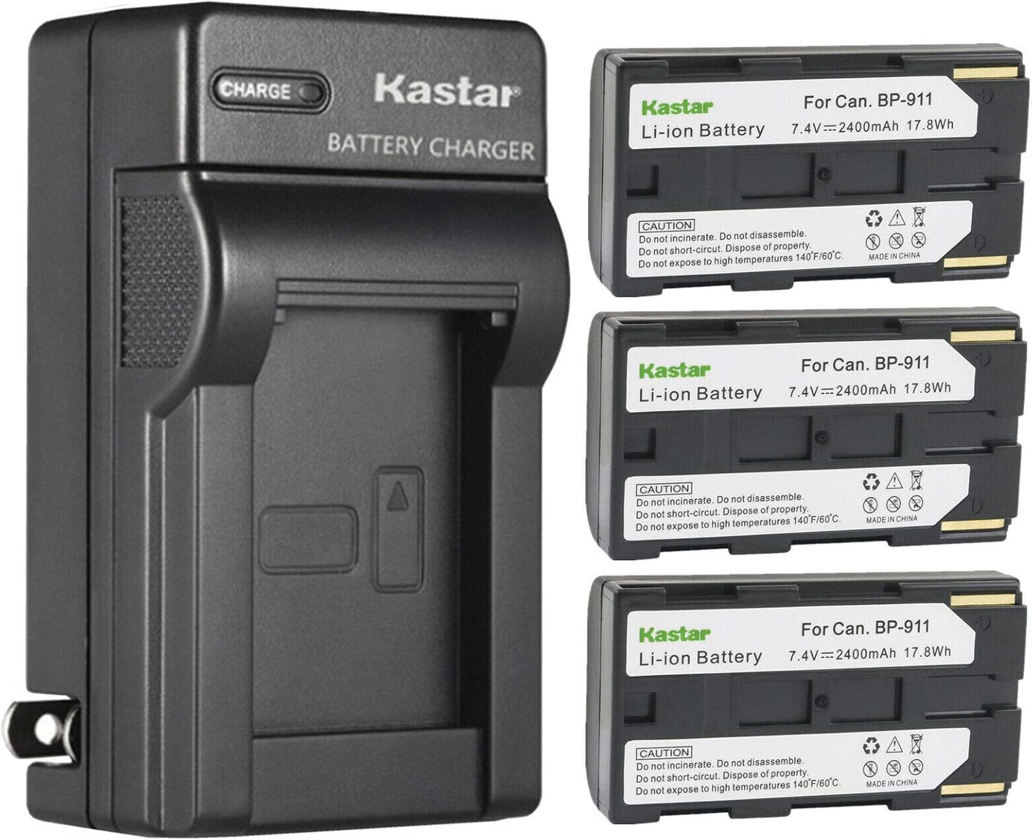 Kastar 3-Pack Battery and AC Wall Charger for Canon Cameras