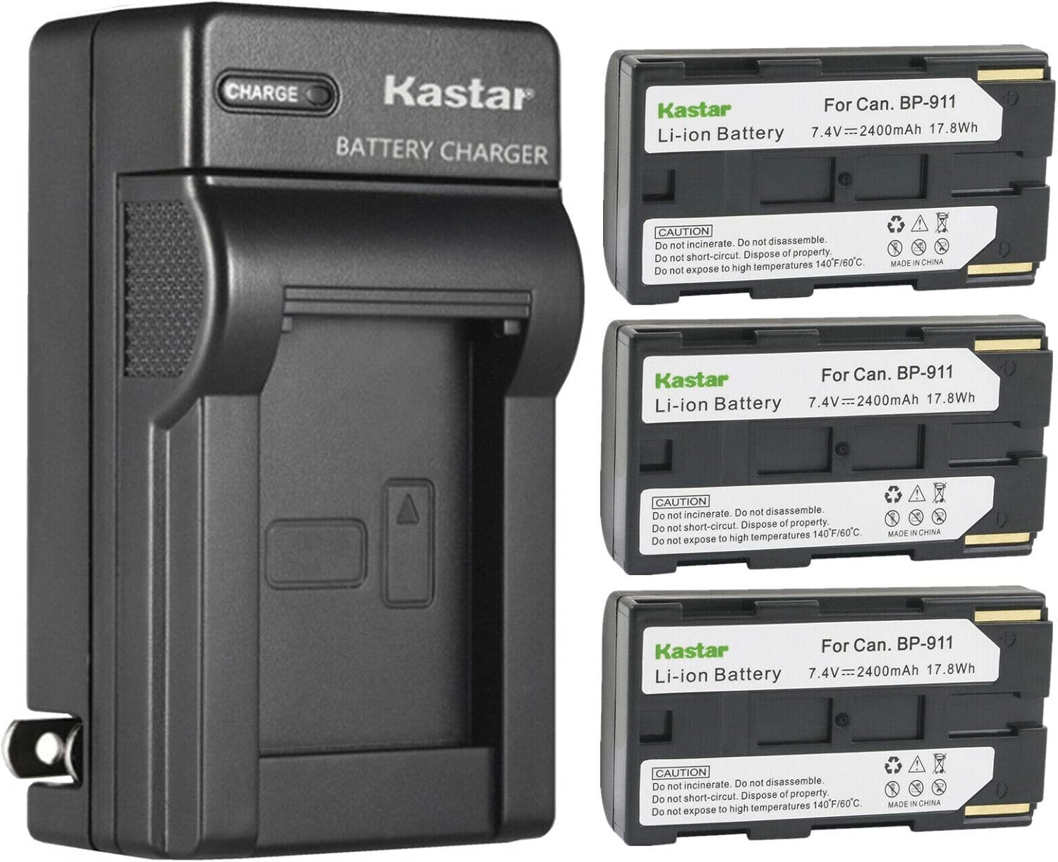 Kastar 3-Pack Battery and AC Wall Charger for Canon Cameras