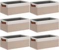 Small Fabric Storage Bins 6 Pack - Sturdy Shelf Organizers