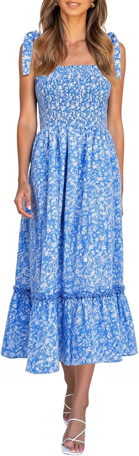 Imily Bela Womens Summer Floral Dress for Beach and Parties