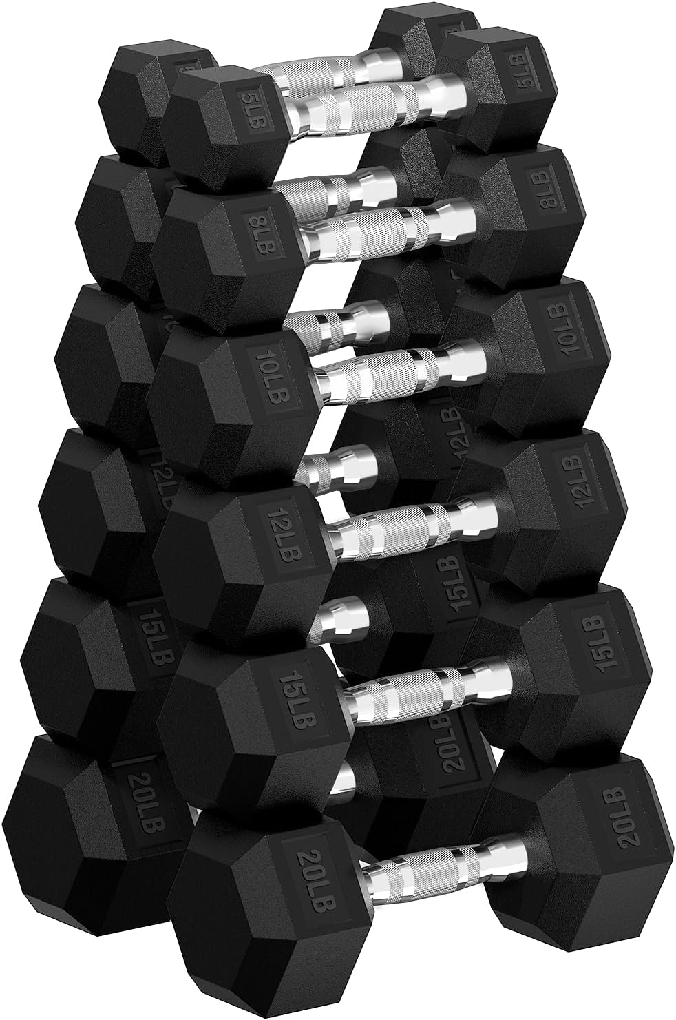 Hex Dumbbell Set for Strength Training - 2.5 to 125 lb Weights