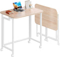 4NM 23.6 in Mobile Small Rolling Computer Desk - Foldable Portable