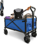 Collapsible Foldable Wagon Blue - Large Capacity Beach Cart Portable