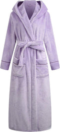 Richie House Women's Plush Soft Warm Fleece Bathrobe Robe - Hooded