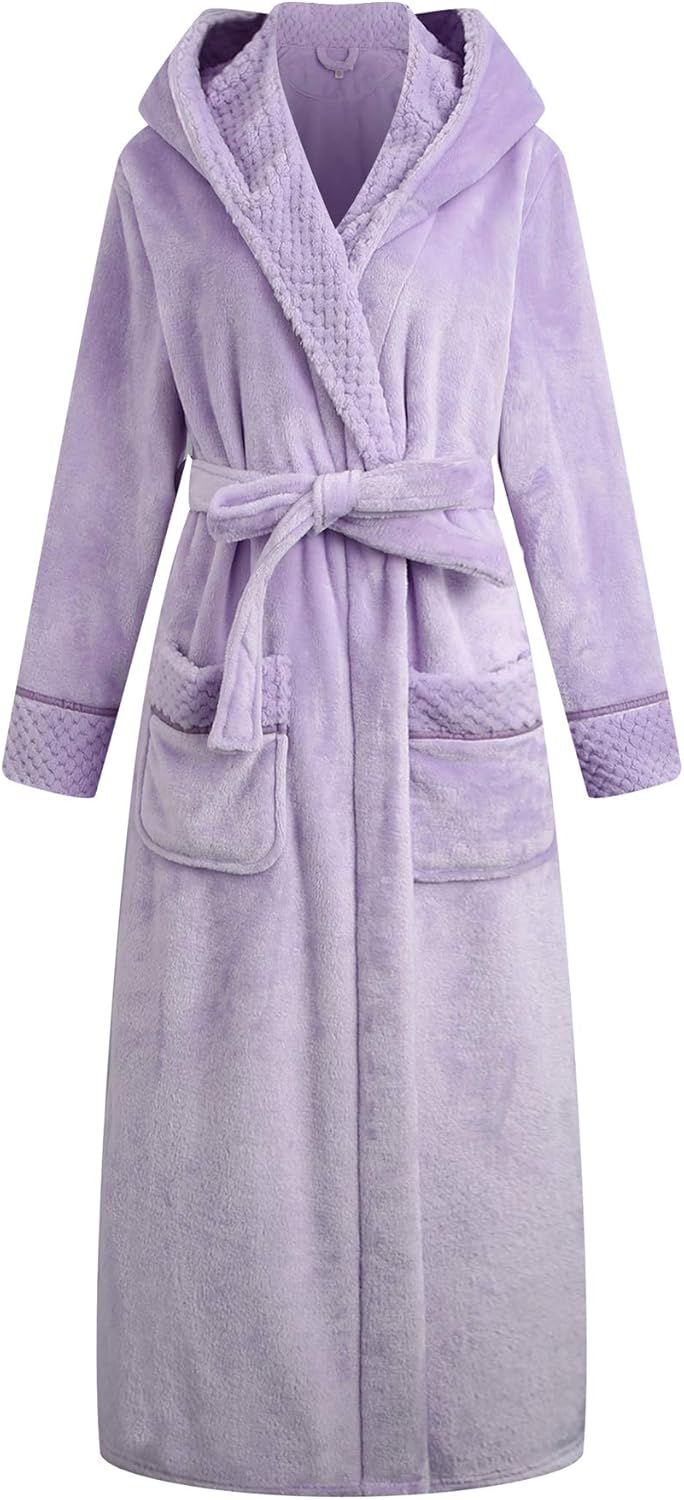 Richie House Women's Plush Soft Warm Fleece Bathrobe Robe RH1591