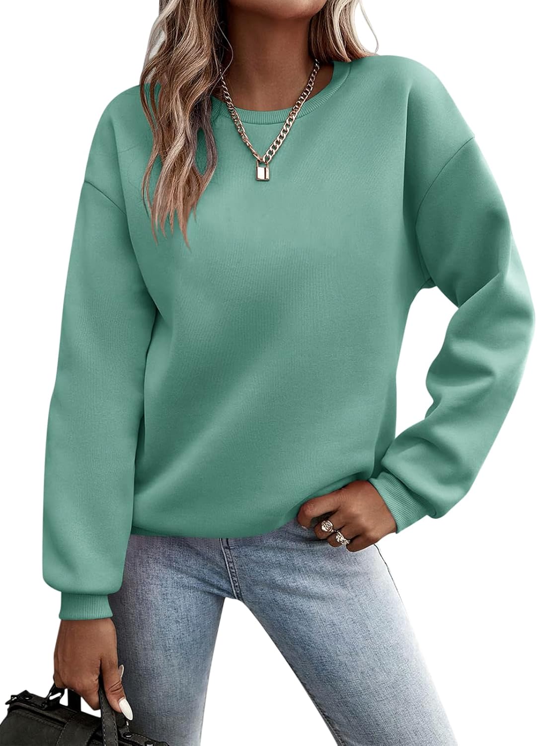 TICTICMIMI Women's Long Sleeve Casual Color Block Sweatshirts