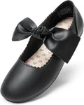 Girls Ballerina Flats Mary Jane Front Bow Dress Shoes - Sparkly