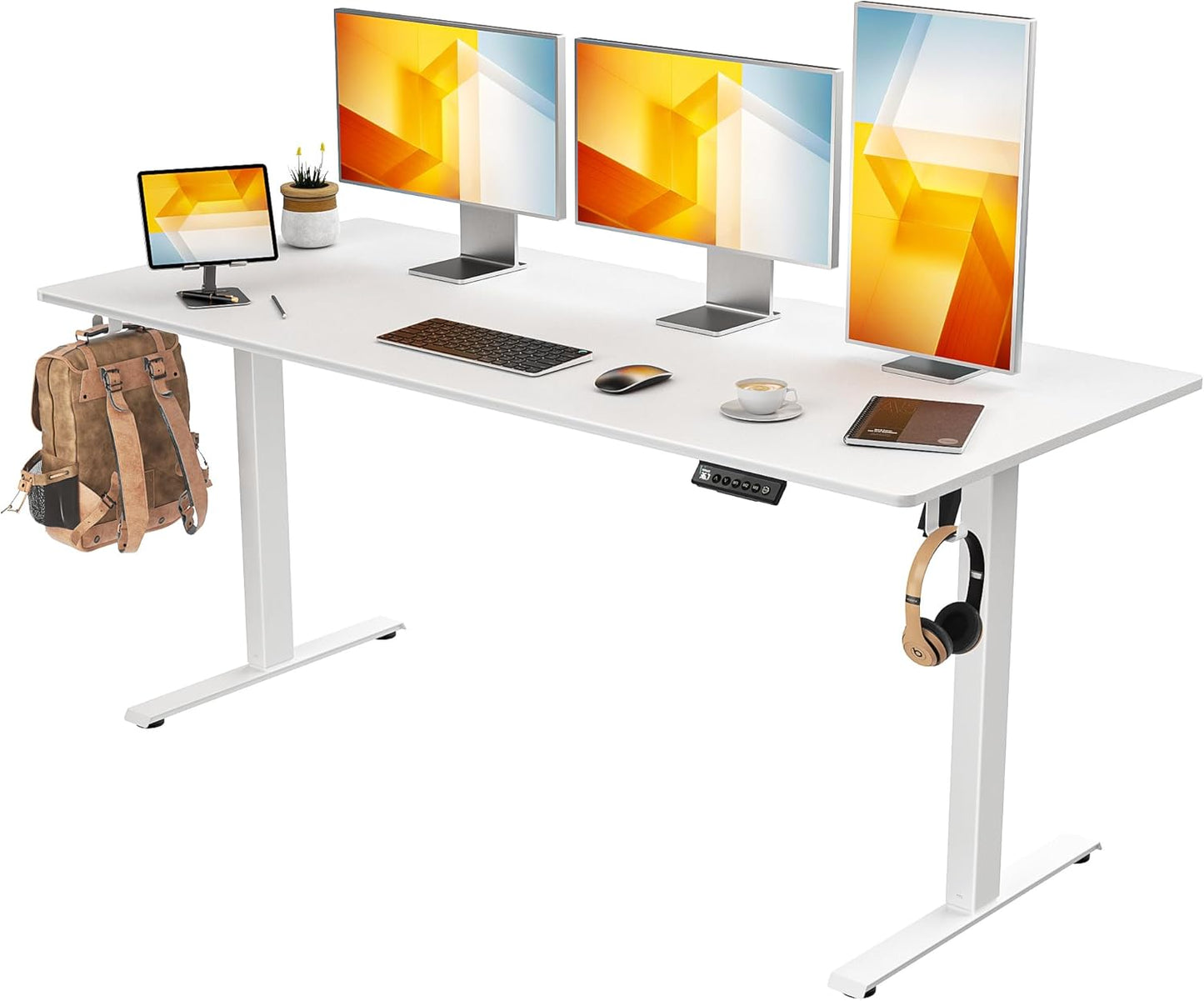 VVENACE Electric Standing Desk: Adjustable Height, Memory Preset, Mobile & Organized