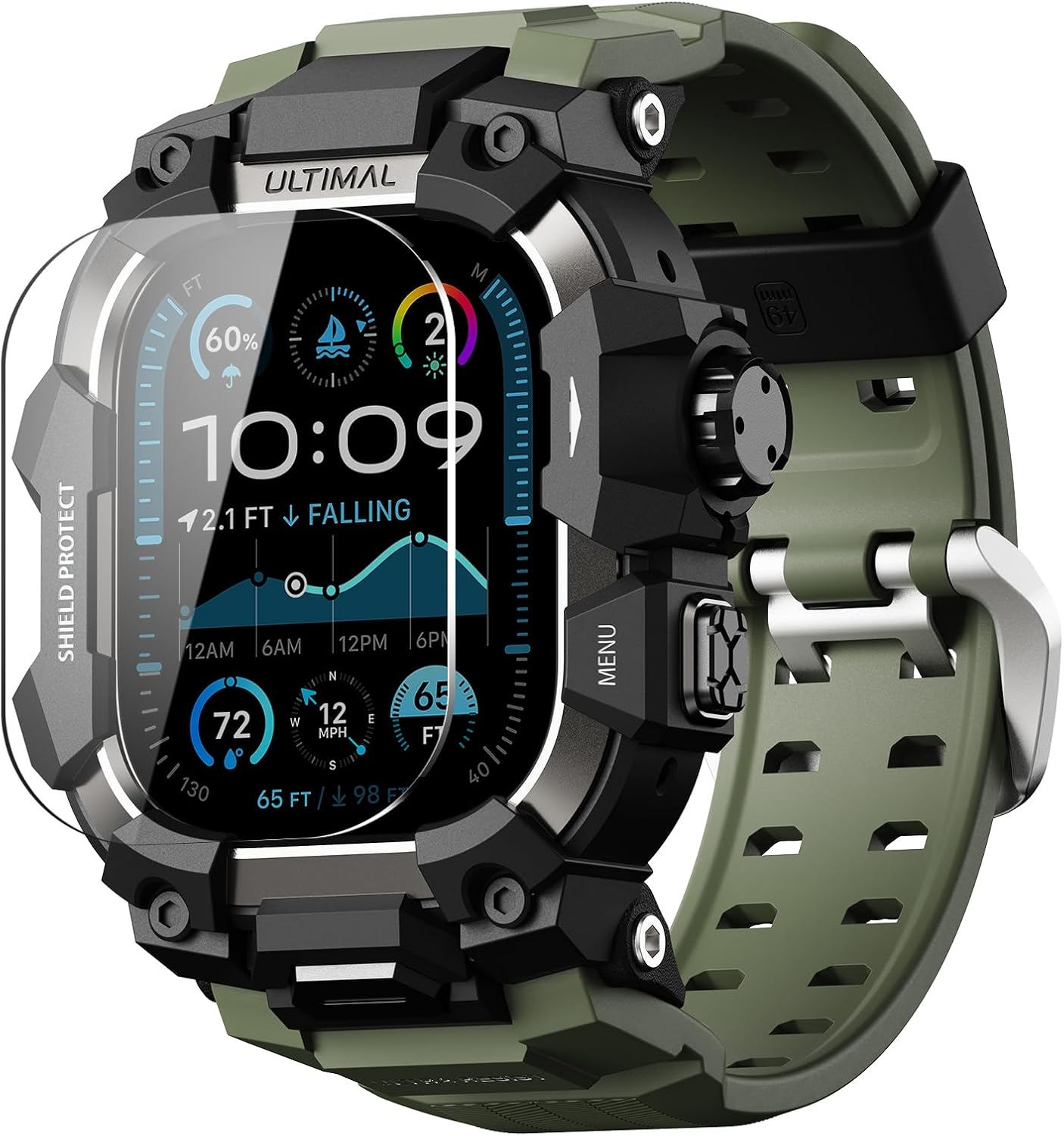 ULTIMAL Rugged Case with Band for Apple Watch 49mm - Tactical Style