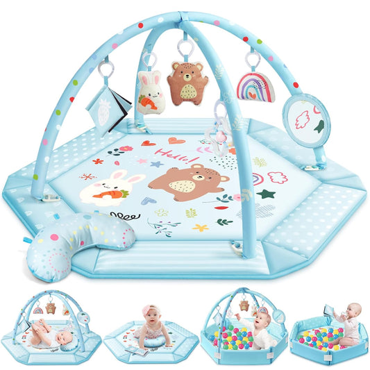 8-in-1 Baby Gym Mat: Stimulates All Senses! 