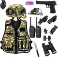 Kids Tactical Helmet with Walkie Talkies and Vest - Realistic Role