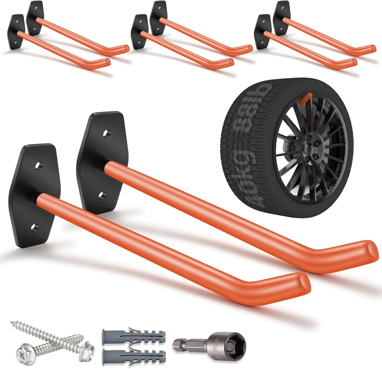 8 PCS Heavy Duty Garage Hooks for Efficient Tool Storage