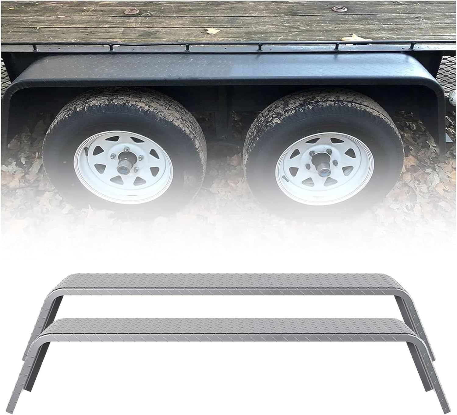ECOTRIC Tandem Axle Trailer Fenders for 13-15 in Tires