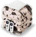 Cow Print Heated Electric Blanket King Size Light Coral - Dual Control