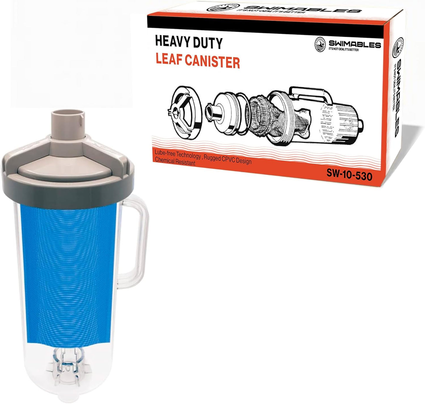 Swimables Heavy Duty Inline Leaf Canister for Pool Vacuum