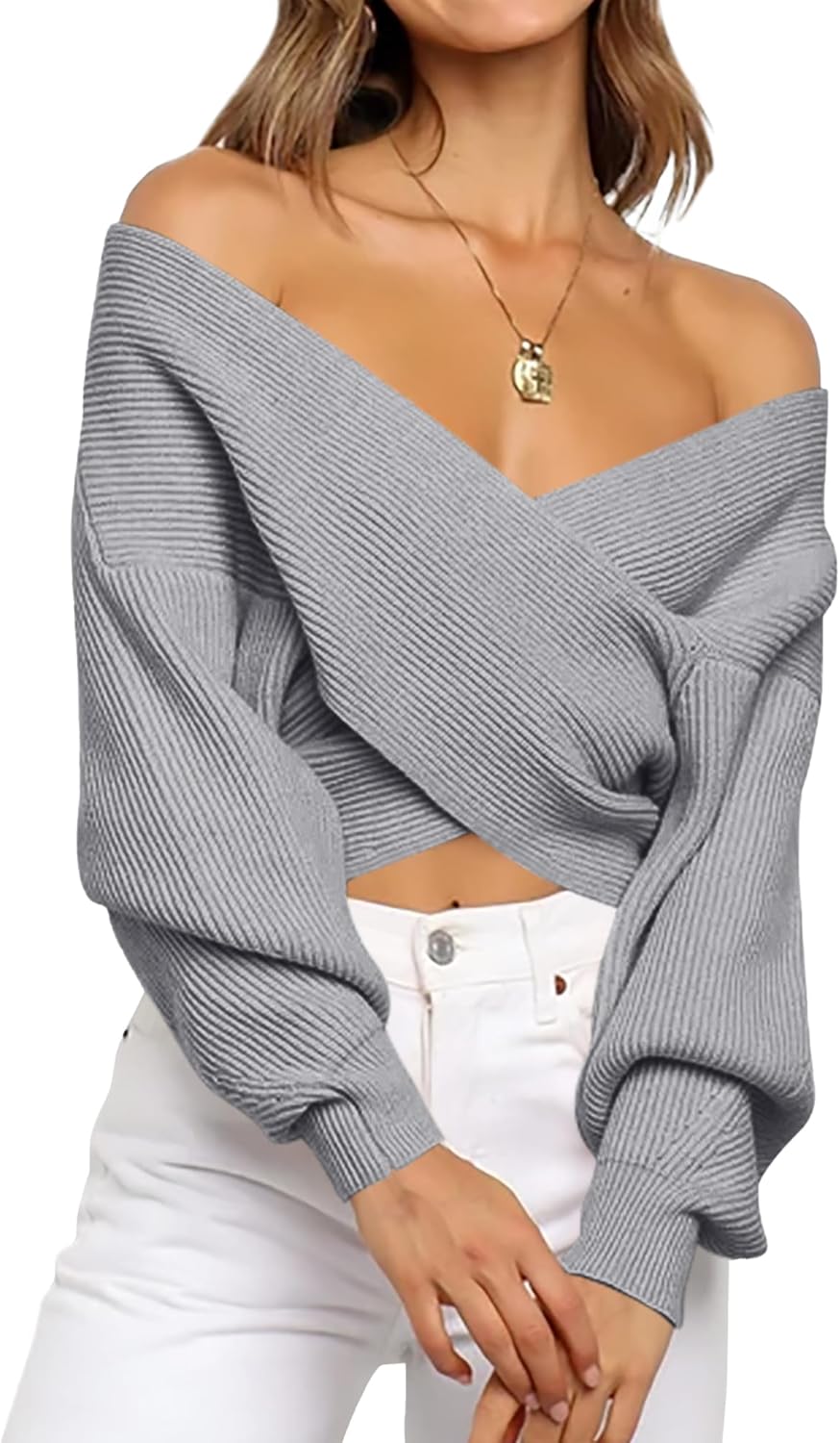 BTFBM Off The Shoulder Sweater for Women - Stylish & Cozy