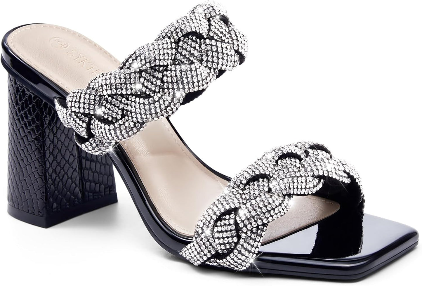 Syktkmx Womens Braided Heels Sandals for Summer Style