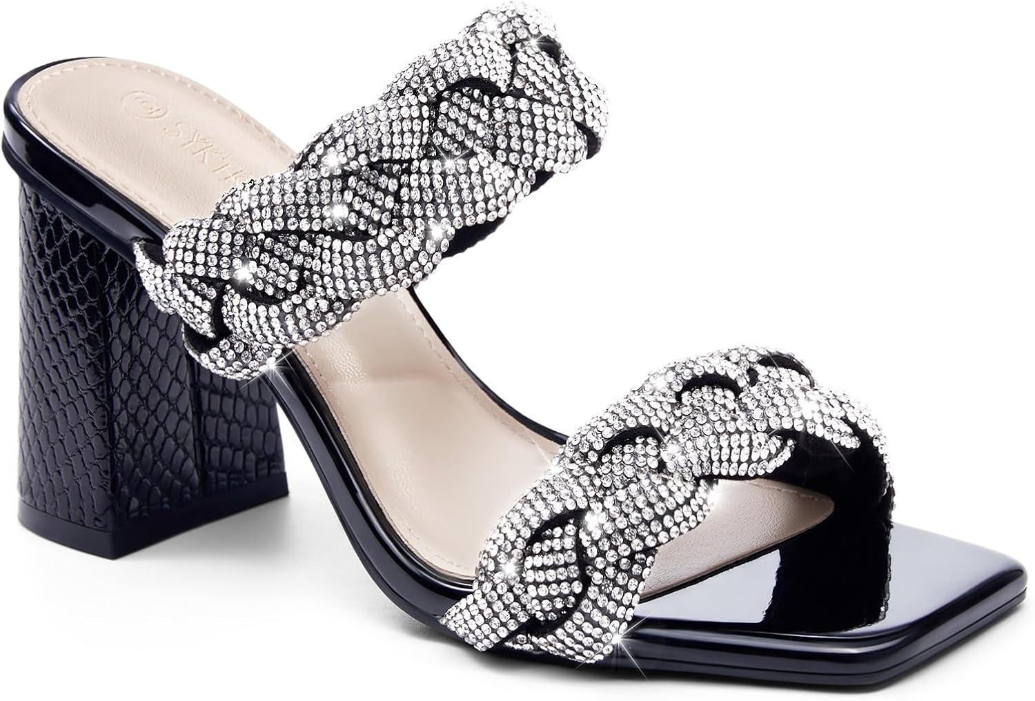 Syktkmx Womens Braided Heels Sandals for Summer Style