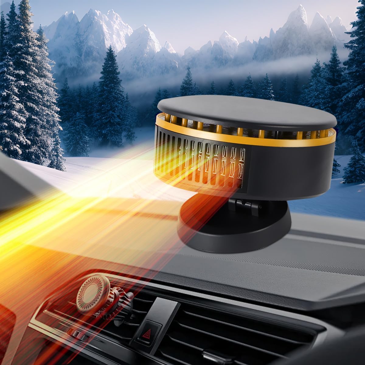 Fast-Heating Portable Car Heater - Defrost & Defog with Ease!