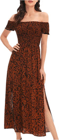 Floerns Women's Off Shoulder Boho Floral Dress for Summer Style