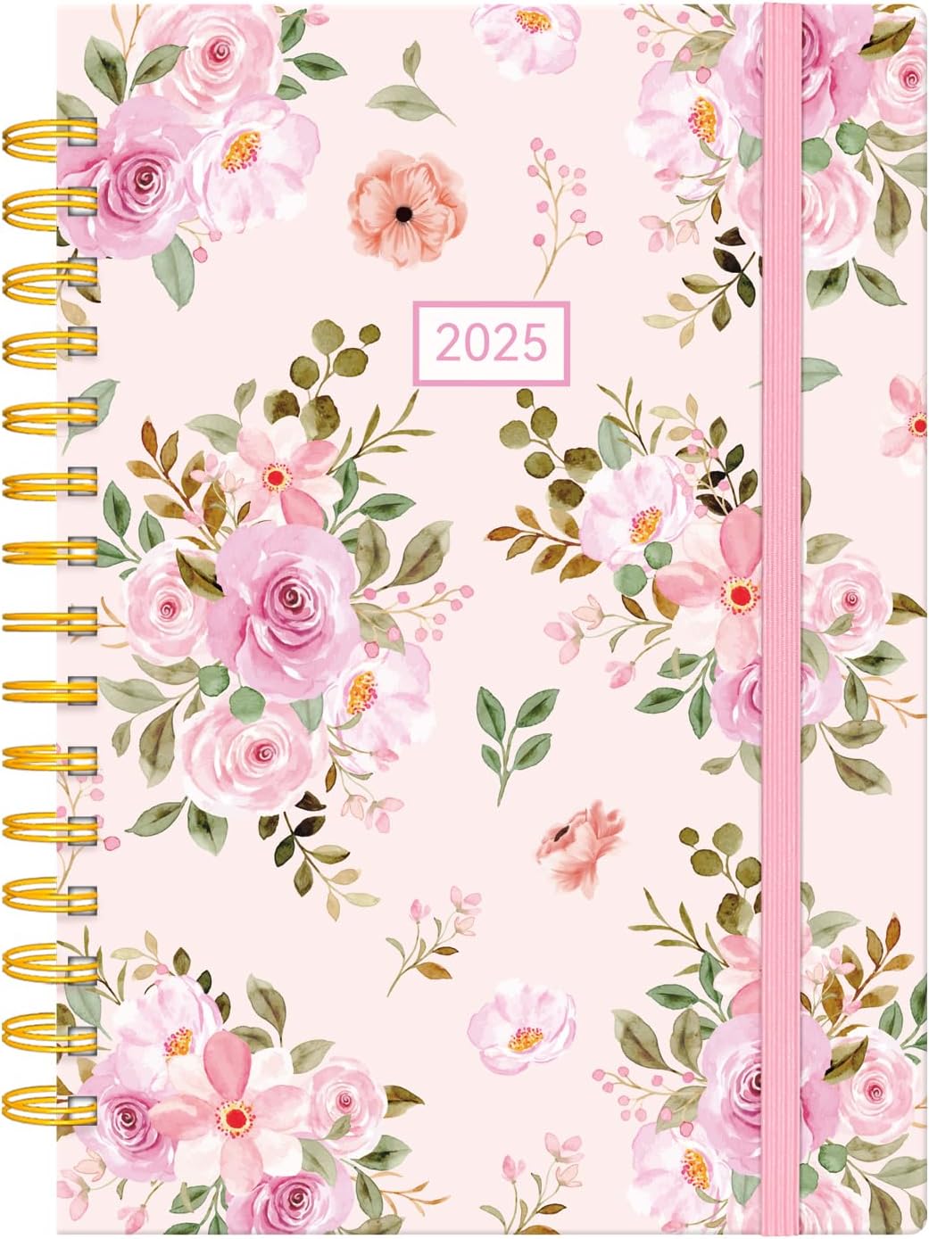 AIMPEAK 2025 Planner - Stay Organized in Style! Weekly/Monthly, Tabs, Pocket, Pink Floral