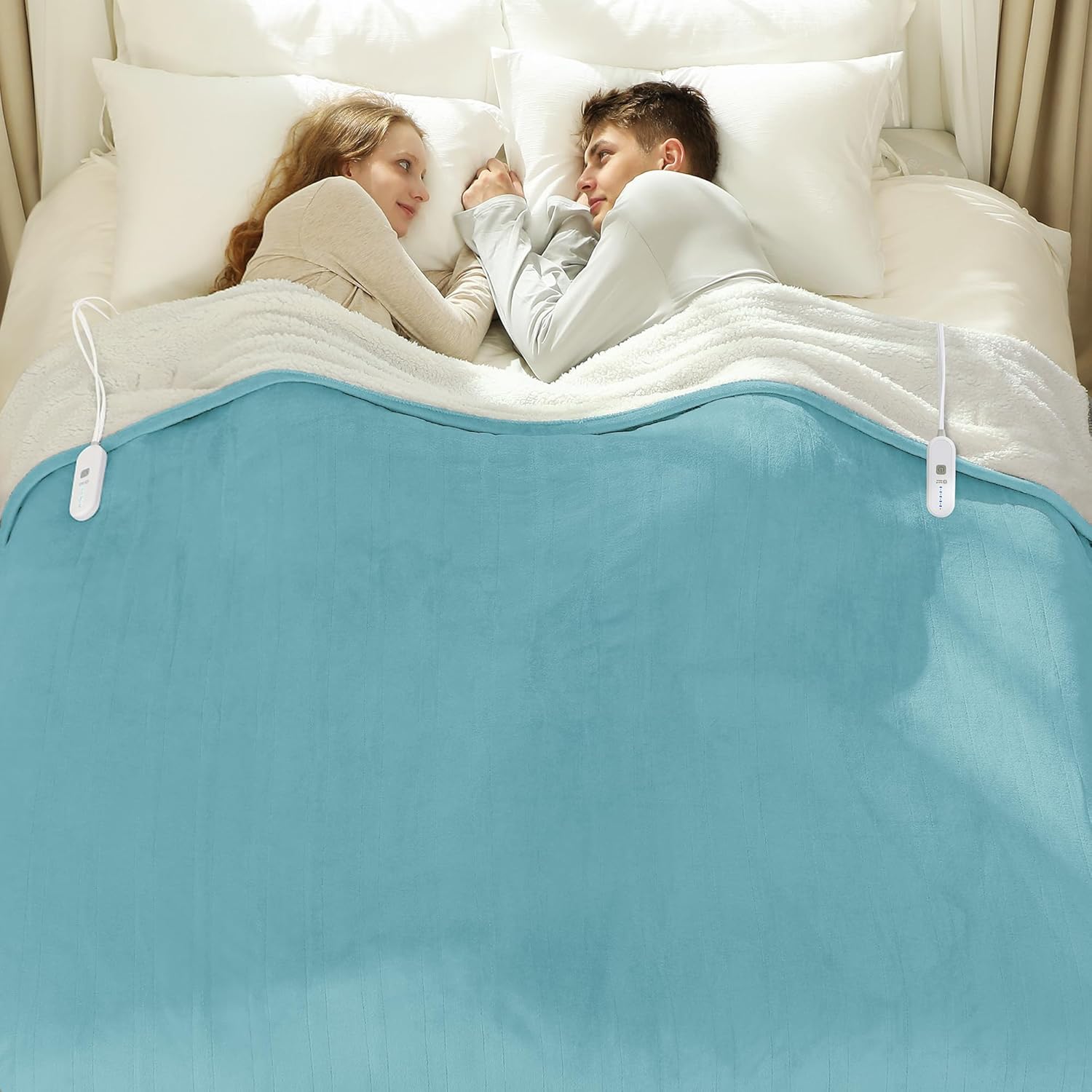 Queen Size Electric Blanket with Dual Control for Cozy Warmth