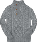 Kids Turtleneck Pullover Cable Knit Sweater for Boys - Warm Winter Top