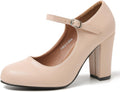 Women's Mary Jane Heels Closed Toe Chunky Heel 9cm - Classic Comfort