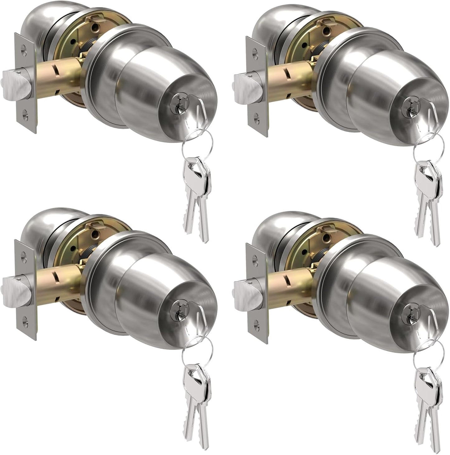 Keyed Entry Door Knob with Lock and Key for Home Use