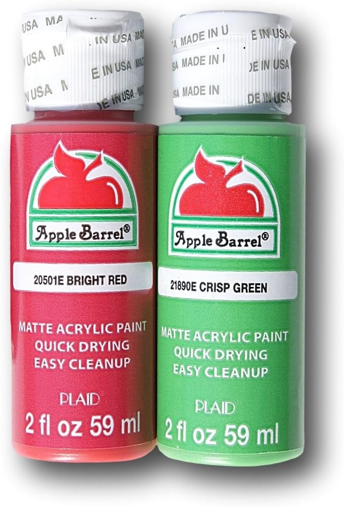 Apple Barrel Christmas Paint Set - Festive Reds & Greens