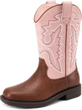 Boys Cowboy Boots Mid Calf Western Square Toe - Dressy Kids Boots