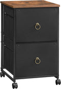 HOOBRO 2 Drawer Mobile File Cabinet - Retro Rolling Filing Cart