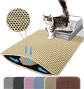 XXL Beige Cat Litter Mat 46x26 in - Double Layer Honeycomb Mat