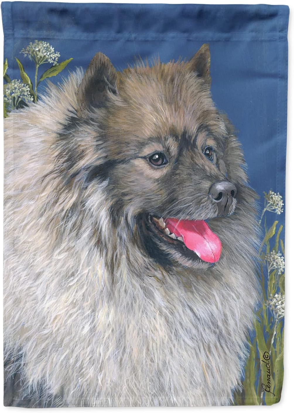 Keeshond House Flag Large Decorative Sleeve Pole for Outdoors