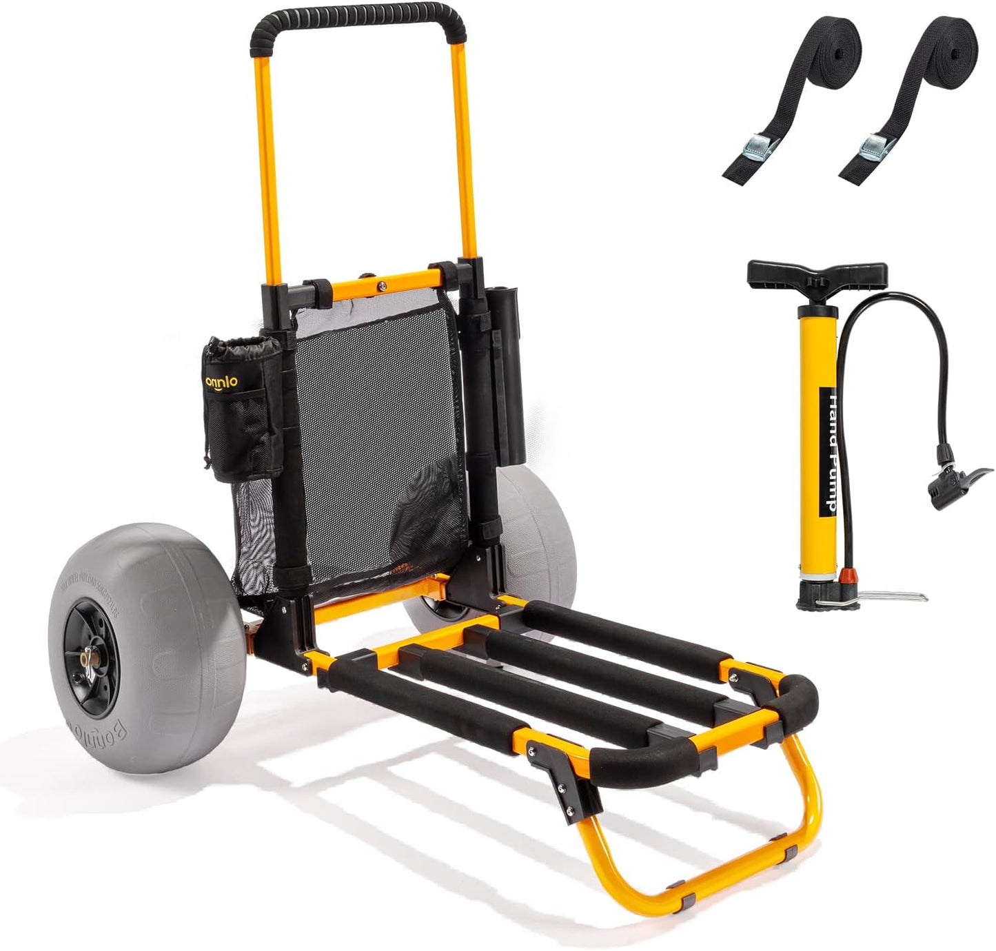 Bonnlo Beach Fishing Cart with 12in Balloon Wheels for Sand